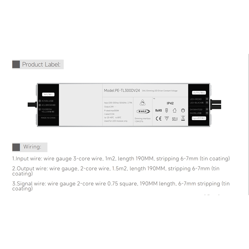 250 W Konstantstrom-DALI-dimmbarer LED-Treiber